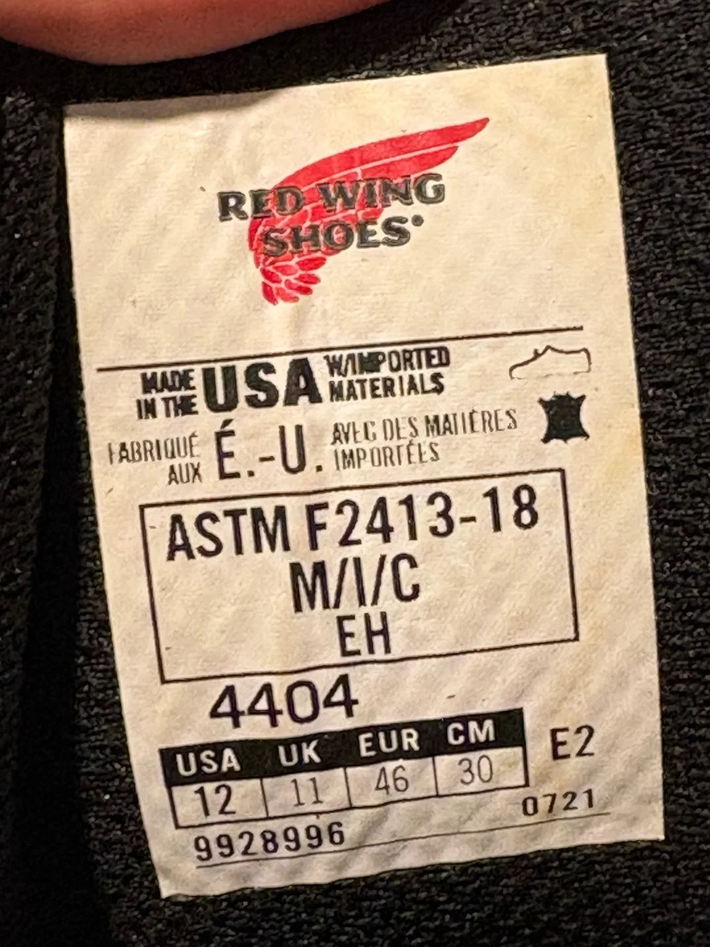 Red Wing 4404 DynaForce Waterproof Steel Toe Work Boots Mens 12 E2